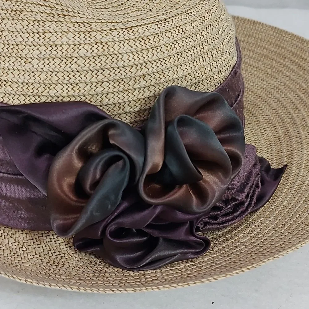 Toucan Collection New Yorks Straw silk Flowers Hat Made In Usa 23